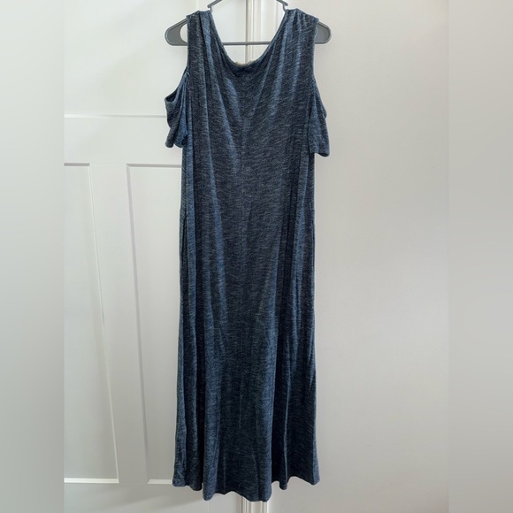 Soft Surroundings Navy Cold Shoulder Maxi Dress - Picture 2 of 4
